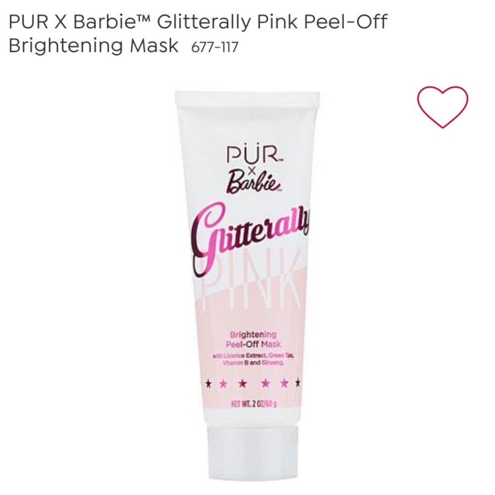 Pur x Barbie Glitterally Peel Off Mask New